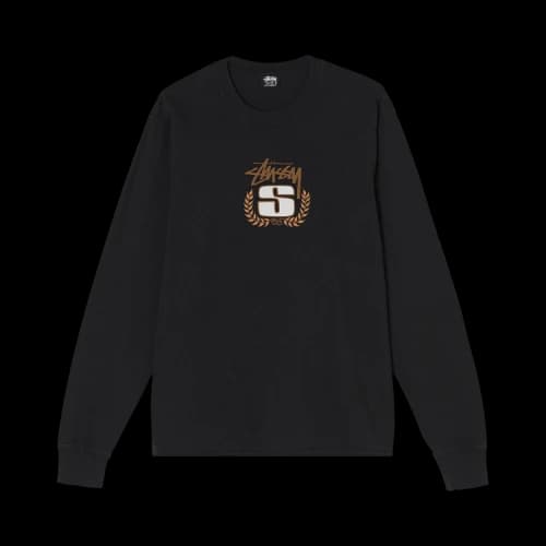 Stussy S Wreath Pigment Dyed Long-Sleeve 'Black'