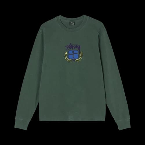 Stussy S Wreath Pigment Dyed Long-Sleeve 'Pine'