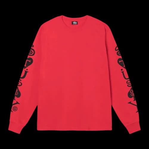 Stussy Hearts And Spades Long-Sleeve Tee 'Red'