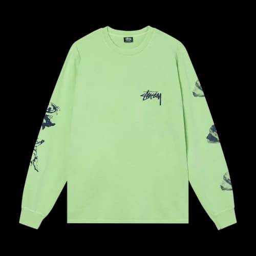 Stussy Angels Pigment Dyed Long-Sleeve Tee 'Green'