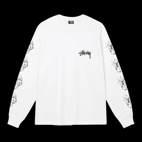 Stussy Fire Dice Long-Sleeve Tee 'White'