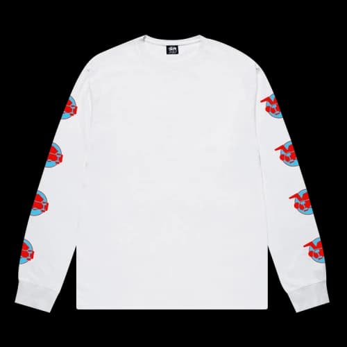 Stussy Skateman Long-Sleeve Tee 'White'