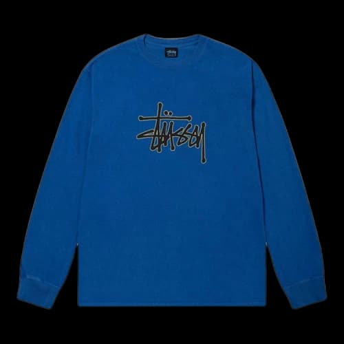 Stussy Outlined Pigment Dyed LS Tee Blue