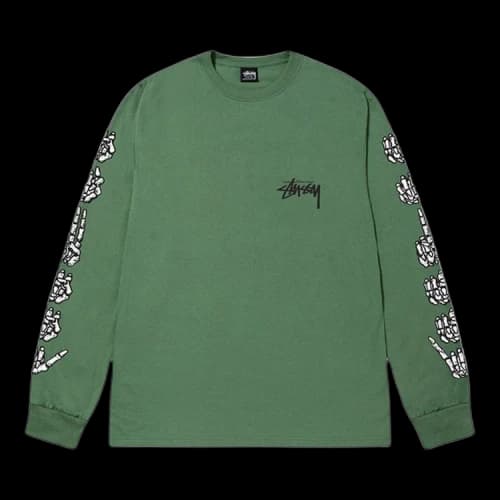Stussy Basic Pigment Dyed Long-Sleeve Tee 'Green'