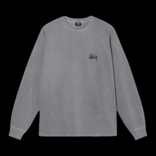 Stussy Basic Pigment Dyed Long-Sleeve Tee 'Grey'