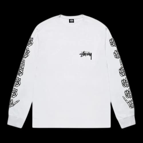 Stussy Hands Long-Sleeve Tee 'White'