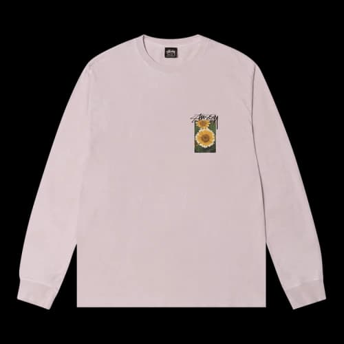 Stussy Flower Grid Pigment Dyed Long-Sleeve Tee 'Blue'
