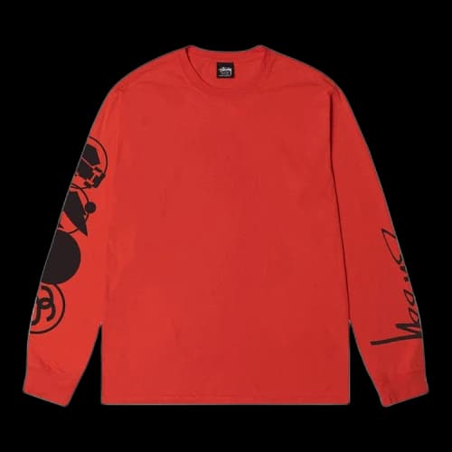 Stussy Stacked Pigment Dyed Long-Sleeve Tee Tomato