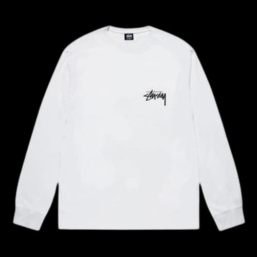 Stussy Gold Lion LS Tee White
