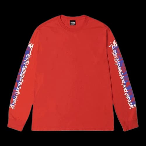 Stussy Youth Brigade Pigment Dyed Long-Sleeve Tee Tomato