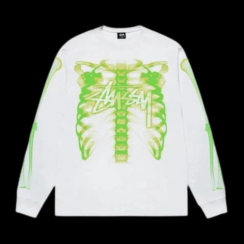 Stussy Rib Cage 3M Long-Sleeve Tee 'White'