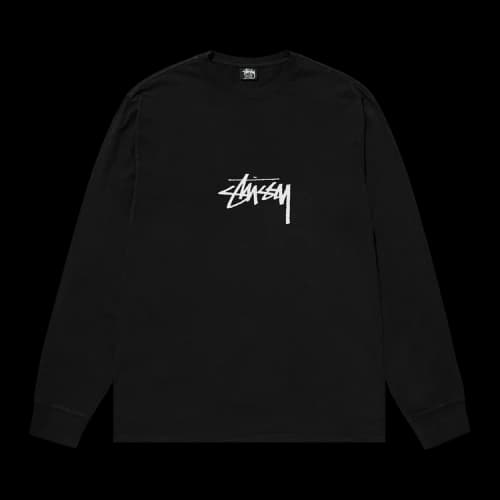 Stussy Pigment Dyed Small Stock Long-Sleeve Tee 'Black'