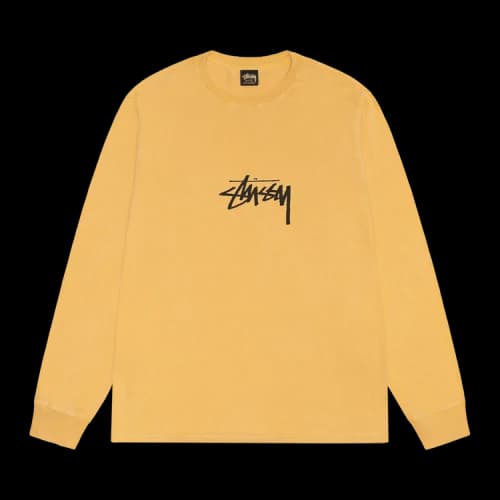Stussy Pigment Dyed Small Stock Long-Sleeve Tee 'Honey'
