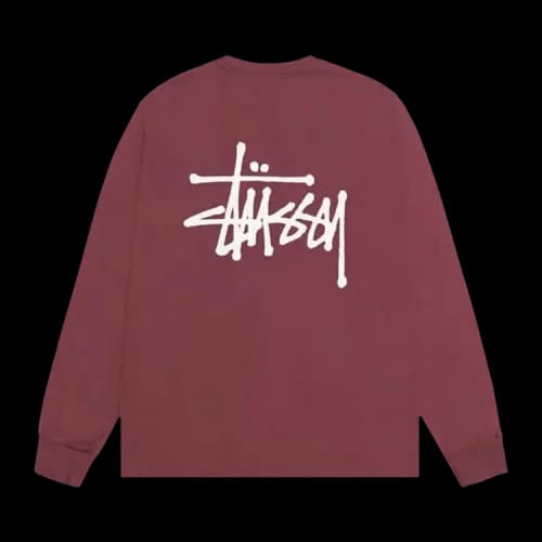 Stussy Basic Long-Sleeve Tee 'Oxblood'