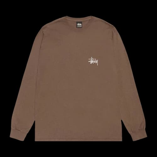 Stussy Basic Pigment Dyed Long-Sleeve Tee 'Brown'