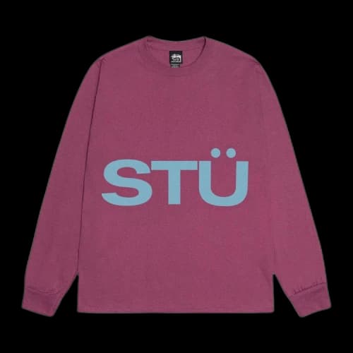 Stussy All Caps Long-Sleeve Tee 'Berry'