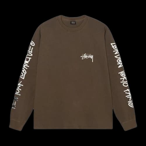 Stussy Big Cities Pigment Dyed Long-Sleeve Tee 'Coffee'