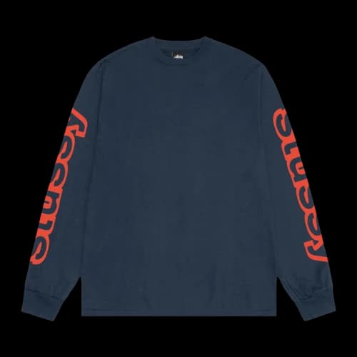 Stussy Sideways Long-Sleeve Tee 'Navy'