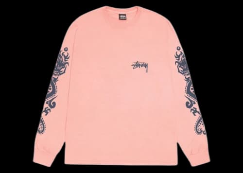 Stussy Dragons Pigment Dyed L/S Tee Indigo