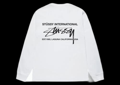 Stussy Smooth International L/S Tee White
