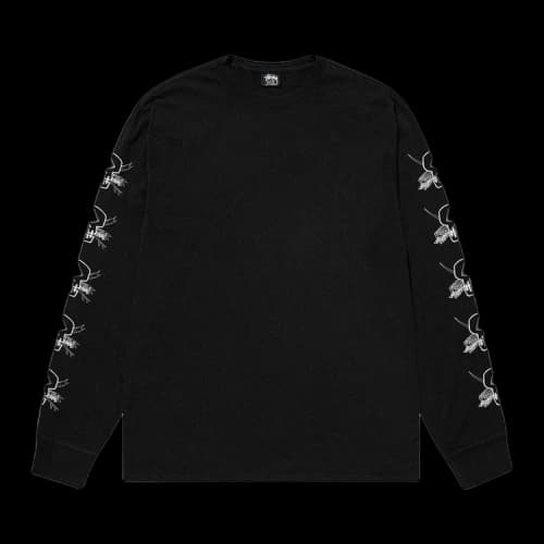 Stussy Foils L/S Pigment Dyed Tee Black