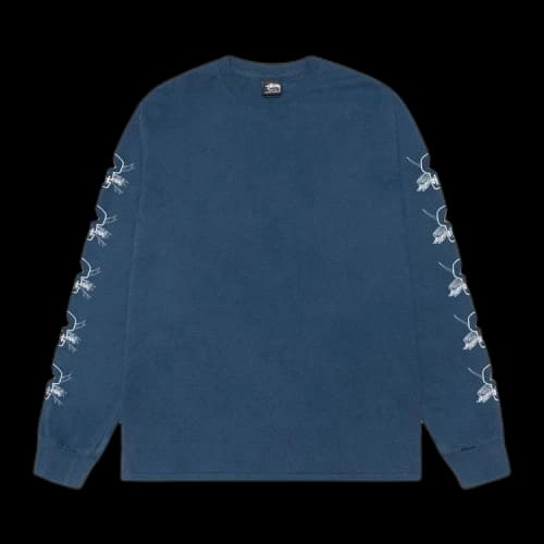 Stussy Foils L/S Pigment Dyed Tee Navy