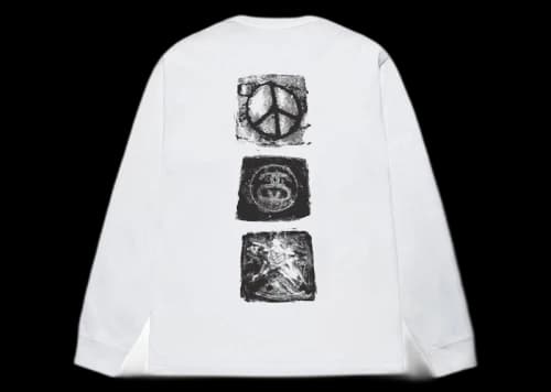 Stussy Mono L/S Tee White
