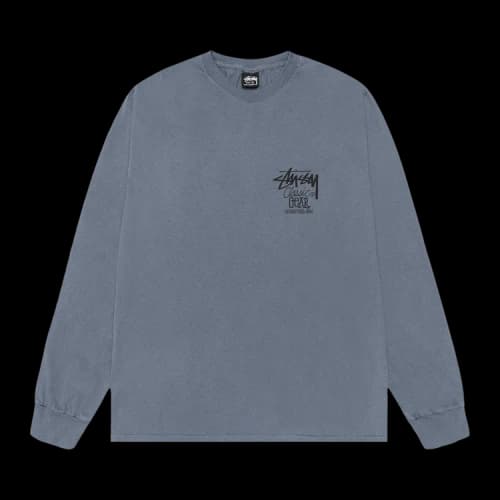 Stussy Classic Gear Long-Sleeve Tee Pigment Dyed 'Navy'