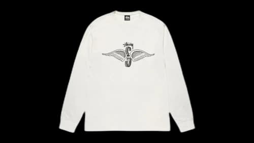 Stussy Skull Wings L/S Pigment Dyed Tee Natural