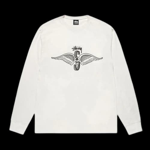 Stussy Skull Wings Long-Sleeve Tee Pigment Dyed 'Natural'