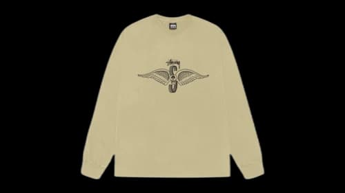 Stussy Skull Wings L/S Pigment Dyed Tee Elm