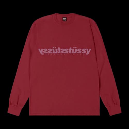 Stussy Mirror L/S Tee Wine
