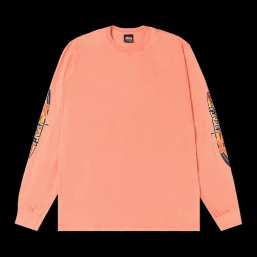 Stussy Two Star Long-Sleeve Tee Pigment Dyed 'Sherbert'