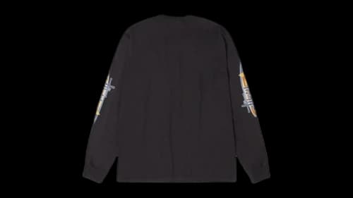 Stussy Two Star L/S Pigment Dyed Tee Faded Black