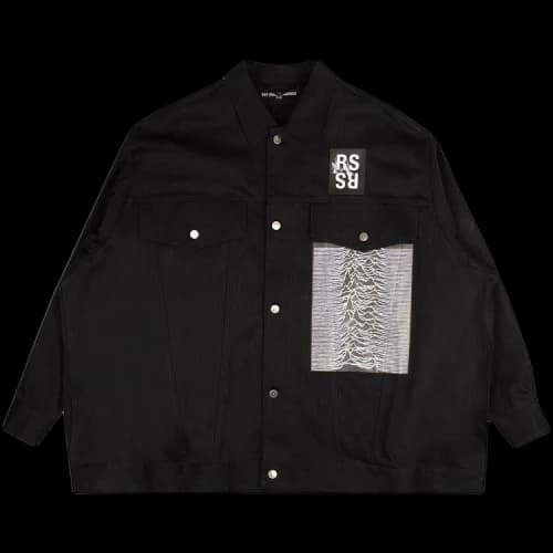 Raf Simons Oversized Logo Patch Denim Jacket 'Black'