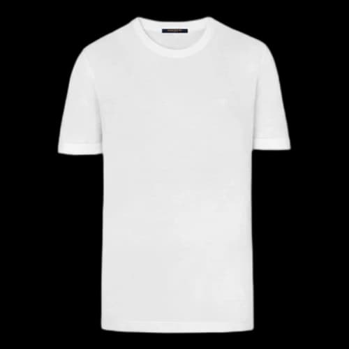 LOUIS VUITTON Solid Color Round Neck Short Sleeve White T-Shirt