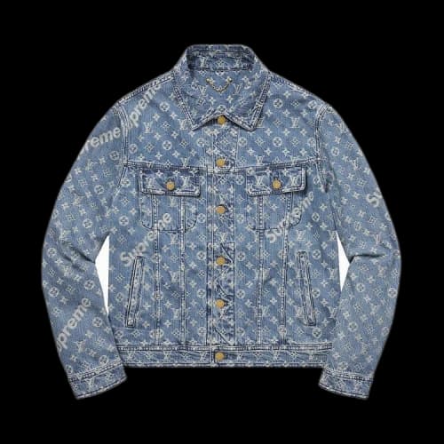 Louis Vuitton x Supreme Jacquard Denim Trucker Jacket 'Blue'