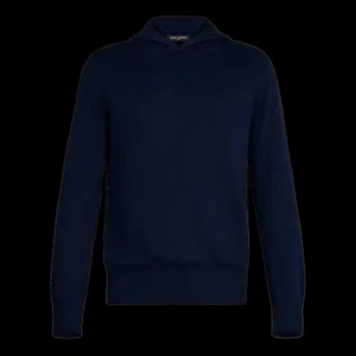 LOUIS VUITTON FW21 Logo Solid Color Long Sleeves Navy Blue