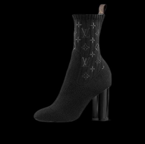LOUIS VUITTON Silhouette Ankle Boots 'Black with Logo Monogram' (Women's)