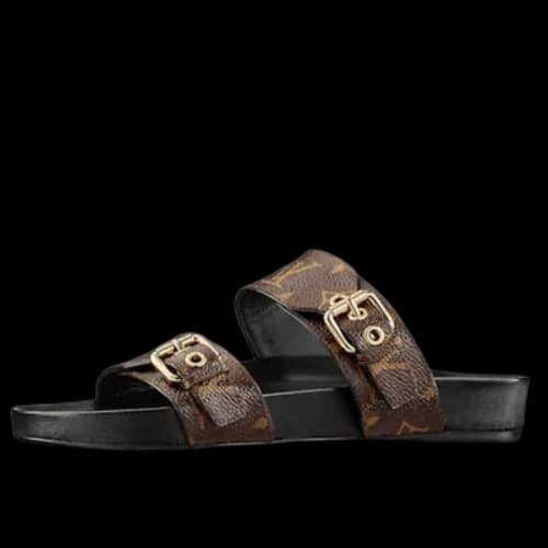 LOUIS VUITTON Bom Dia Flat Mules 'Brown Logo Monogram' (Women's)