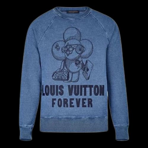 LOUIS VUITTON LV Damier Crewneck Long Sleeve Sweater For Men Grey