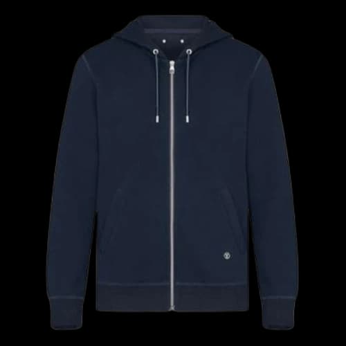 LOUIS VUITTON Solid Color Drawstring Hood Zipper Long Sleeves Navy Blue