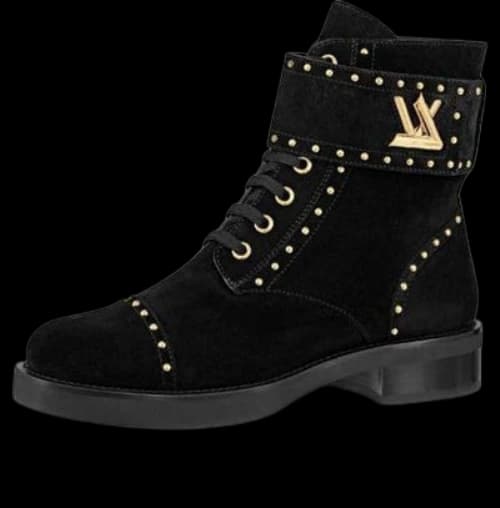 LOUIS VUITTON LV Wonderland Flat Black Velvet Small Cowhide Gold Silver (Women's)