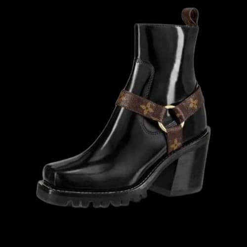 LOUIS VUITTON Limitless Ankle Boots 'Black with Logo Straps' (Women's)