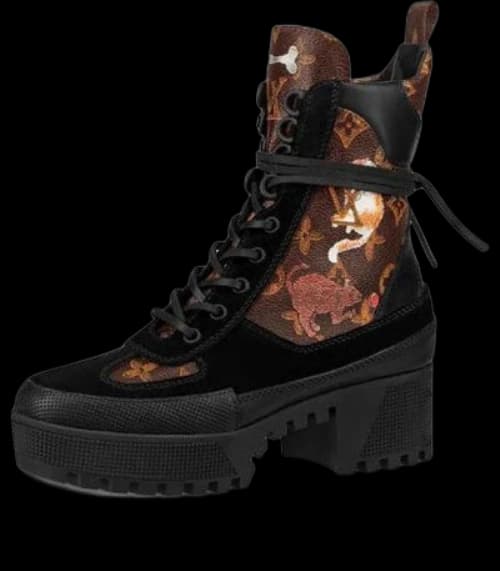 LOUIS VUITTON LV Laureate Thick Sole Martin boots Black Brown (Women's)