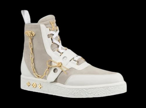 Louis Vuitton Creeper Ankle Boot White Beige