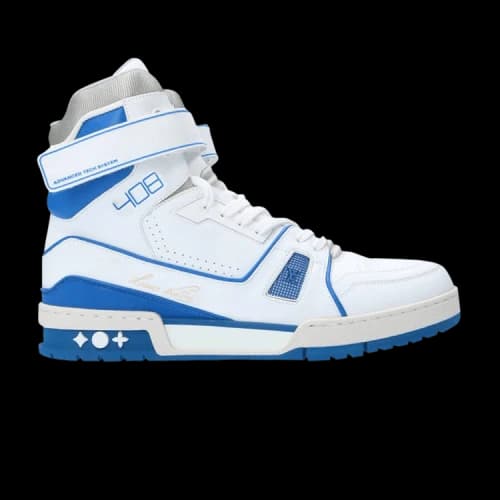 Louis Vuitton LV Trainer Sneaker Boot High White Blue