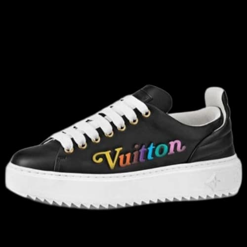 LOUIS VUITTON LV Time Out Vuitton Calfskin Sports Shoes Black (Women's)