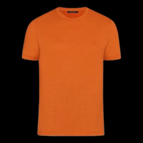 LOUIS VUITTON FW21 Logo Alphabet Solid Color Round Neck Short Sleeve Orange