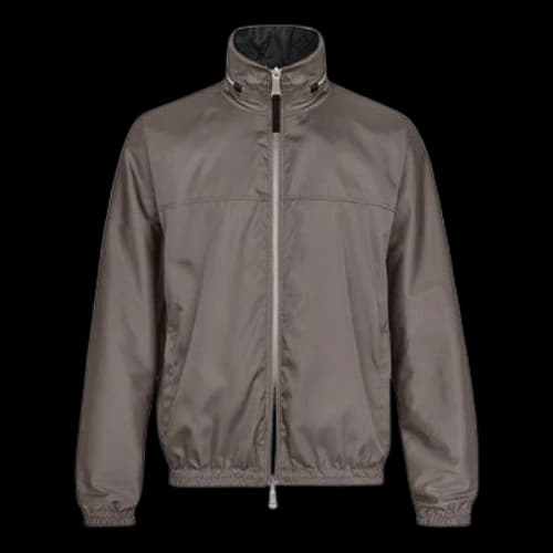 LOUIS VUITTON LV Logo Print Solid Color Double-Sided Collar Jacket For Men Grey